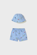 Mayoral Turtle Swim Shorts w/Bucket Hat