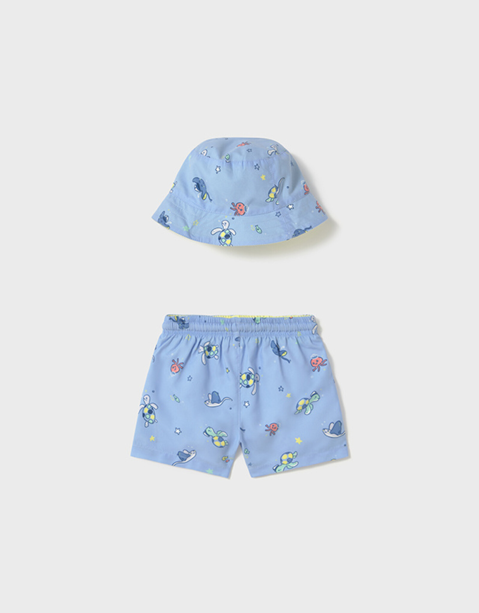 Mayoral Turtle Swim Shorts w/Bucket Hat