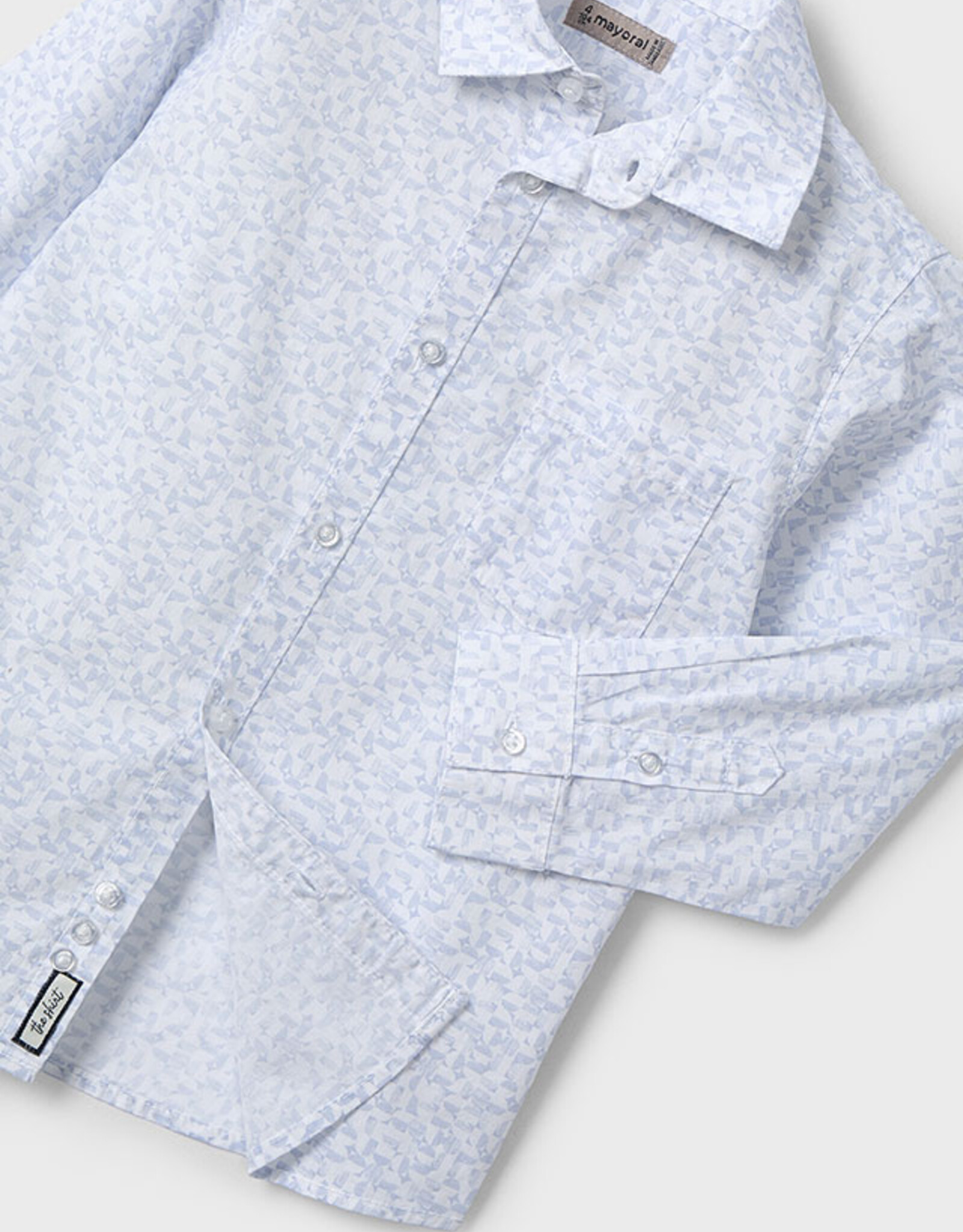 Mayoral Sky Blue Dressy Button Shirt