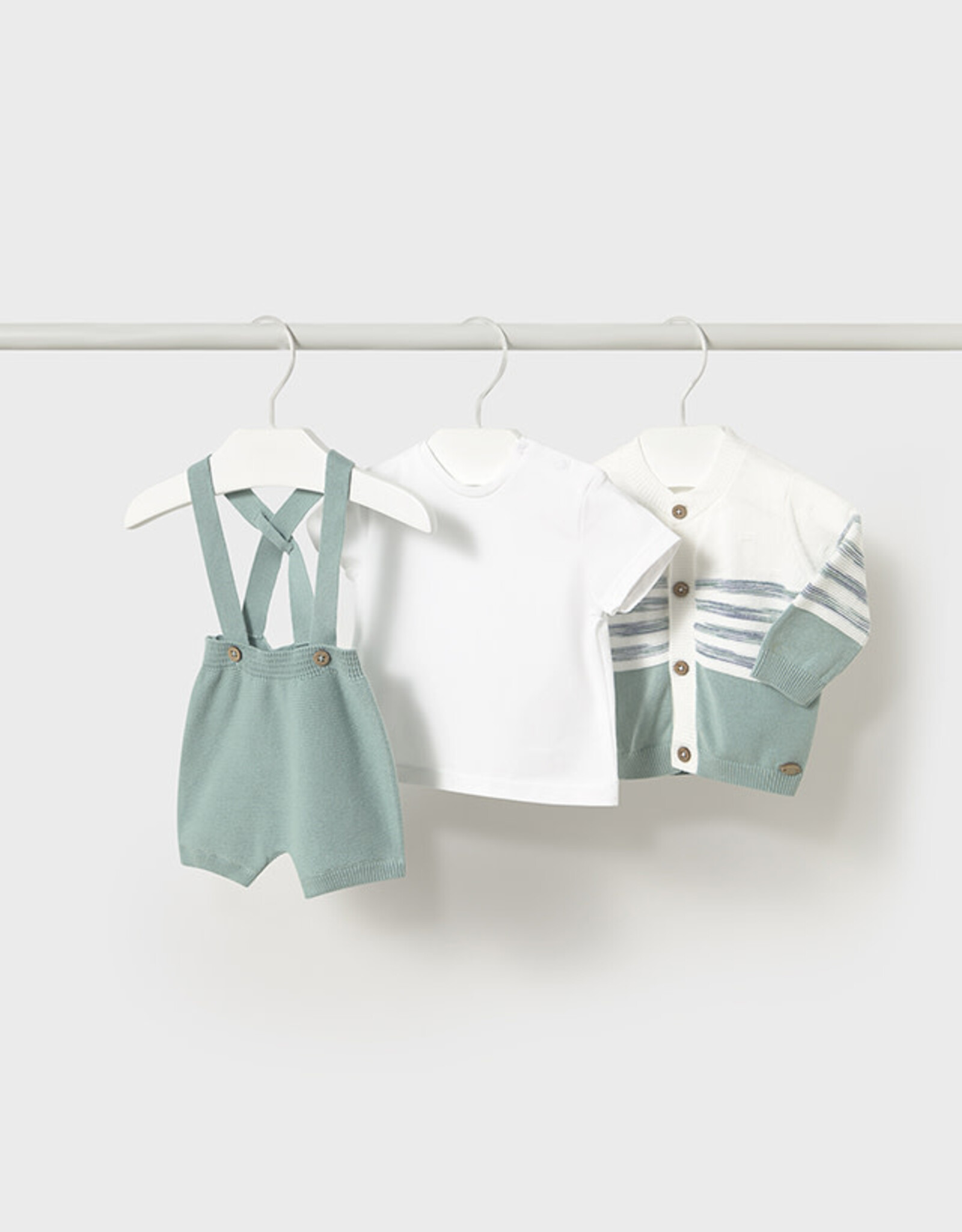 Mayoral Mint Green Short Set (3 Pc)