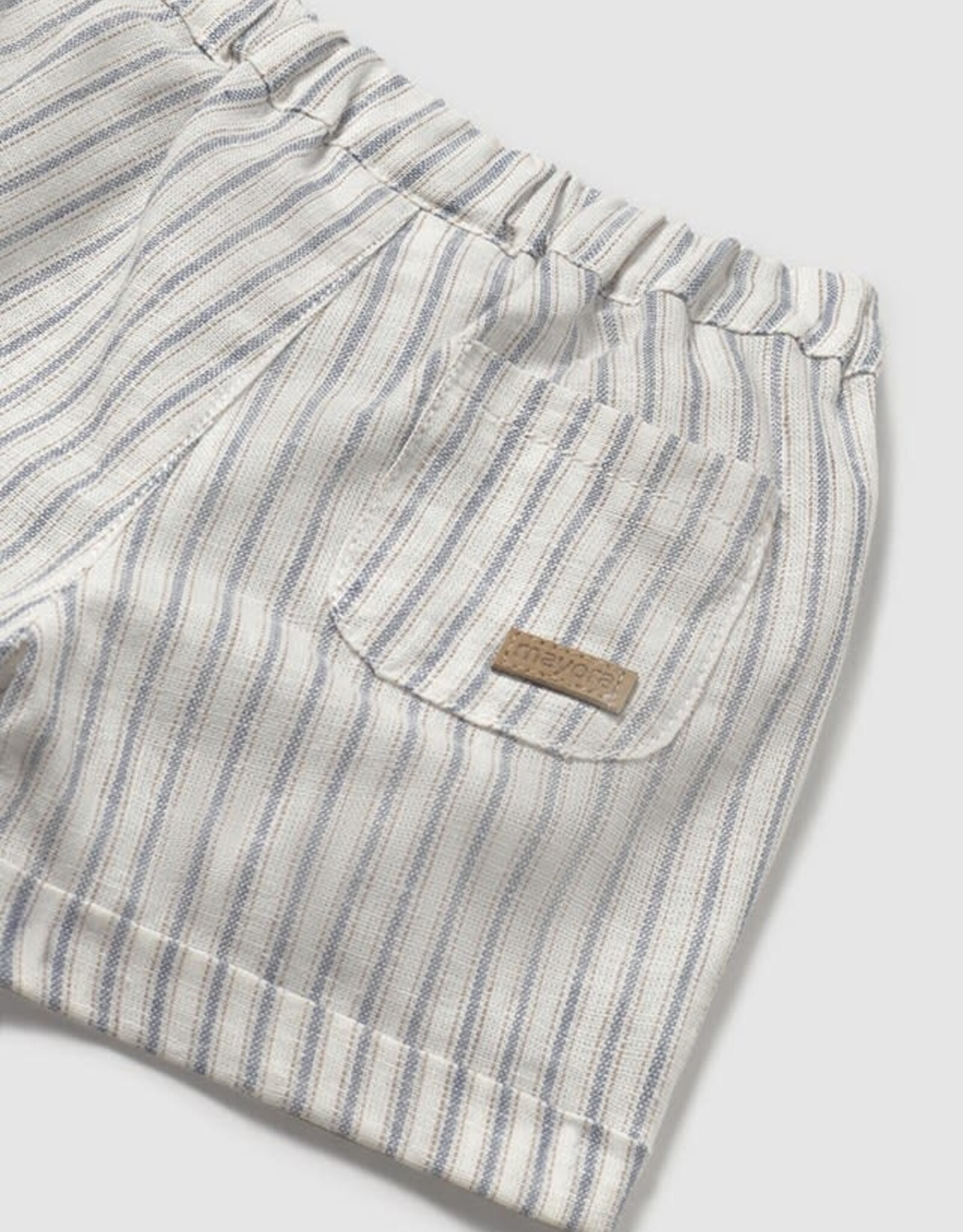 Mayoral Natural Stripe Baby Shorts