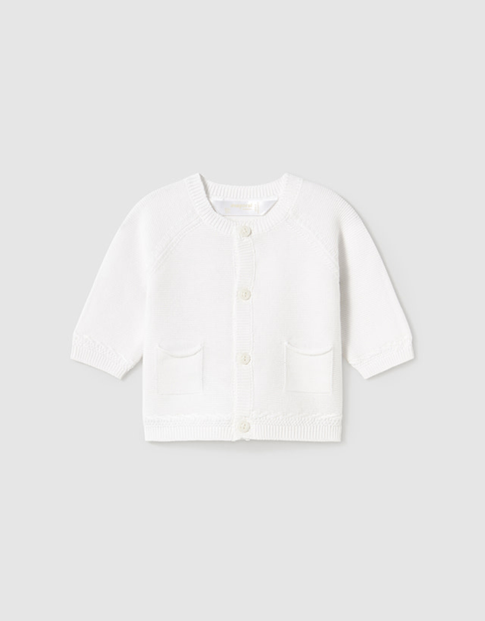 Mayoral Baby White Knit Mayoral Cardigan