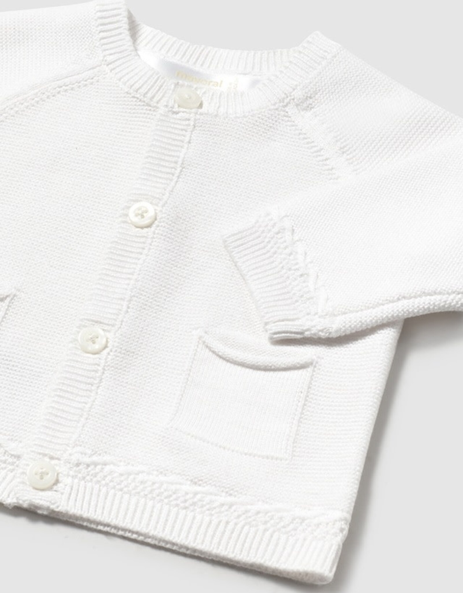 Mayoral Baby White Knit Mayoral Cardigan