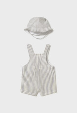 Mayoral Natural Stripe Overalls w/Hat