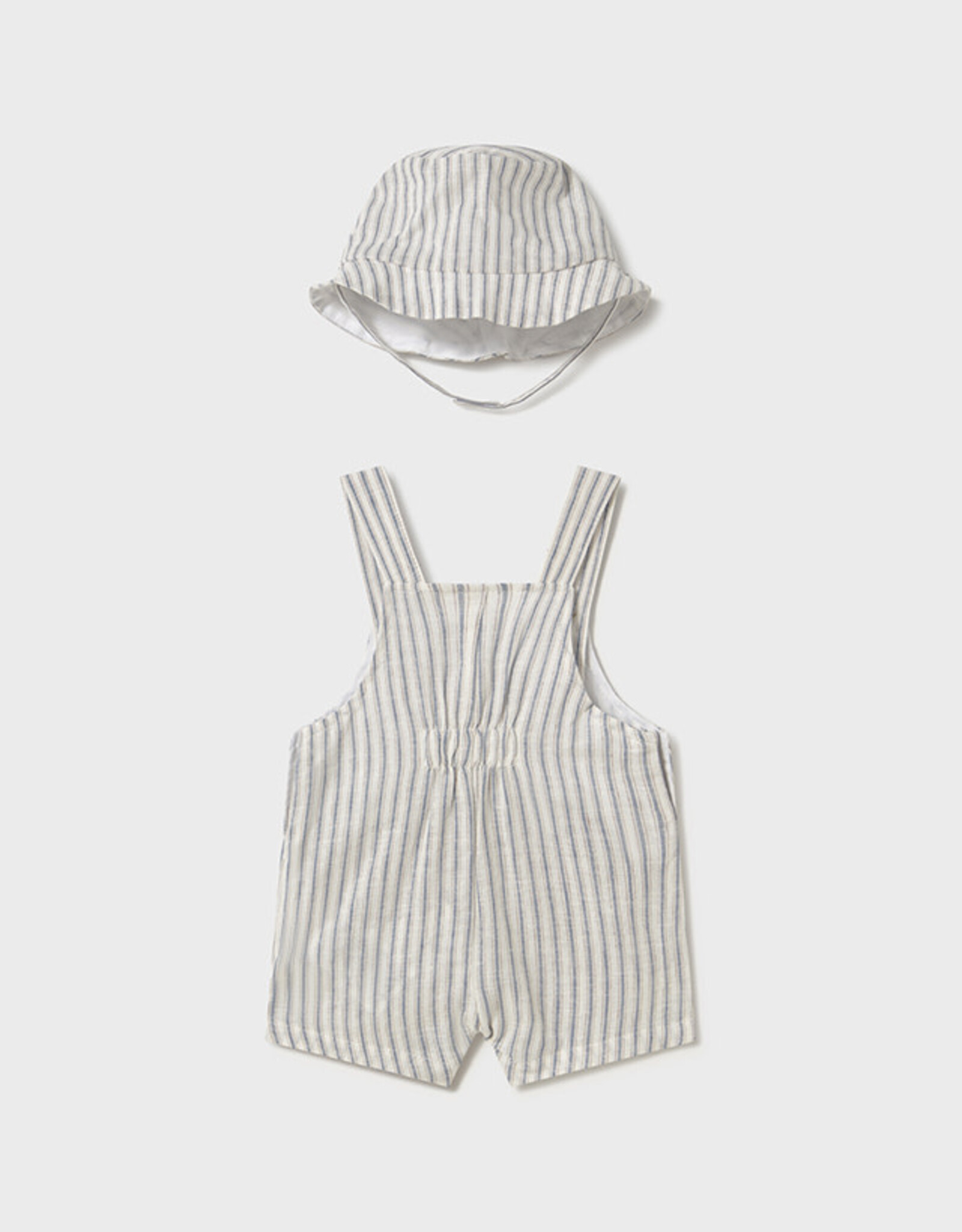 Mayoral Natural Stripe Overalls w/Hat