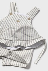 Mayoral Natural Stripe Overalls w/Hat