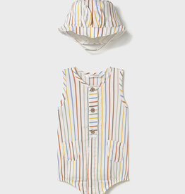 Mayoral Stripes Short Bodysuit w/Hat