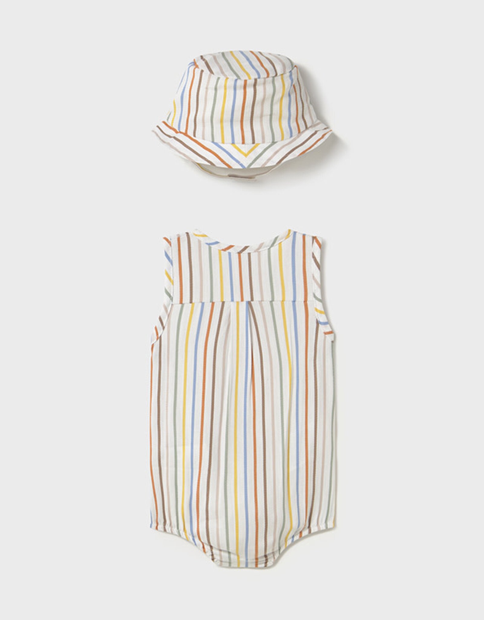 Mayoral Stripes Short Bodysuit w/Hat