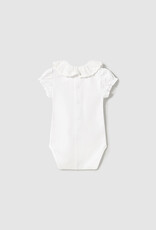Mayoral White Mayoral Ruffle Collar Bodysuit