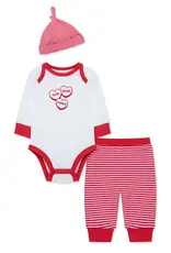 Little Me Valentine Hearts Bodysuit Set