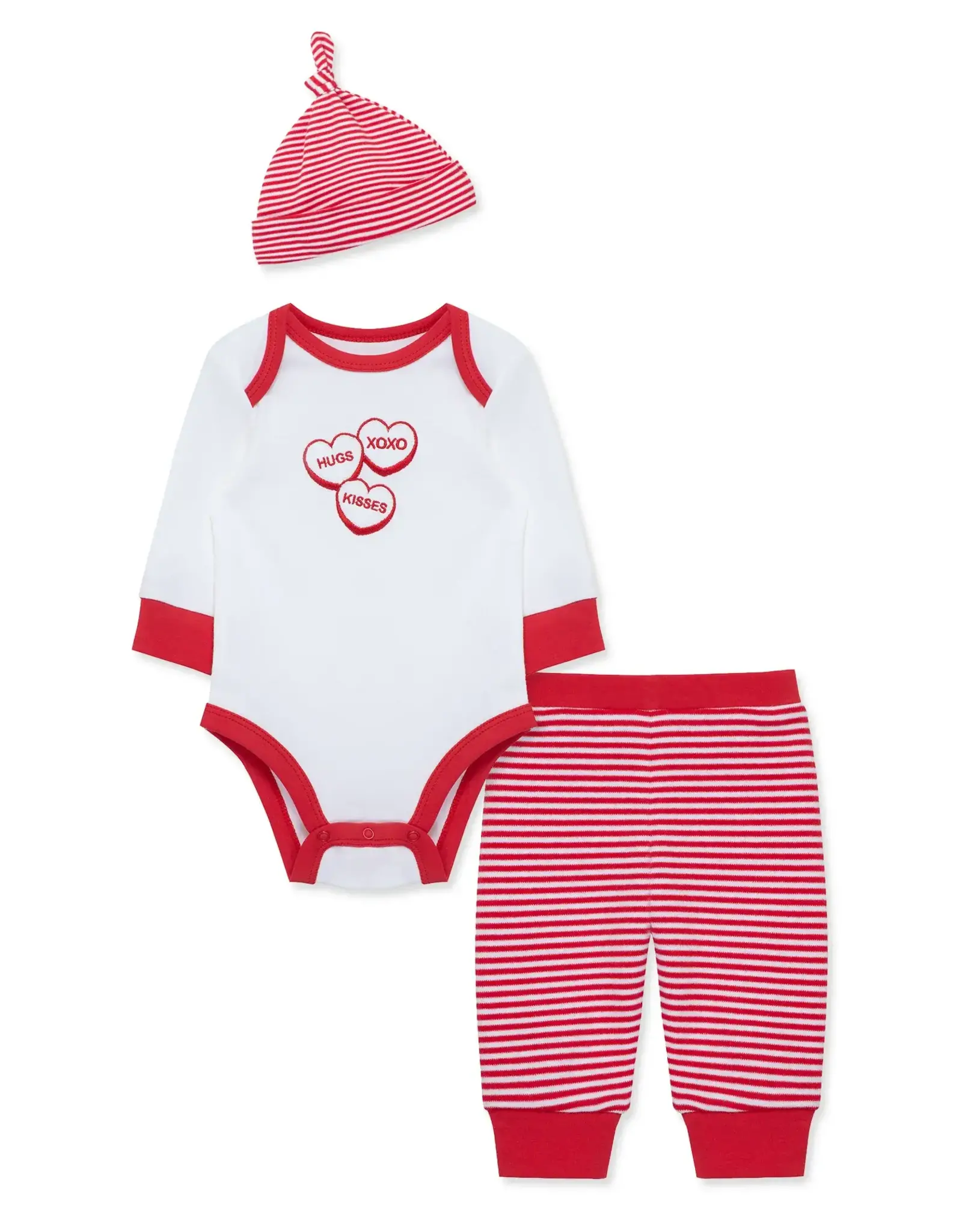 Little Me Valentine Hearts Bodysuit Set