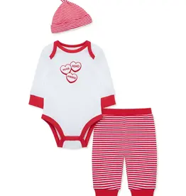 Little Me Valentine Hearts Bodysuit Set