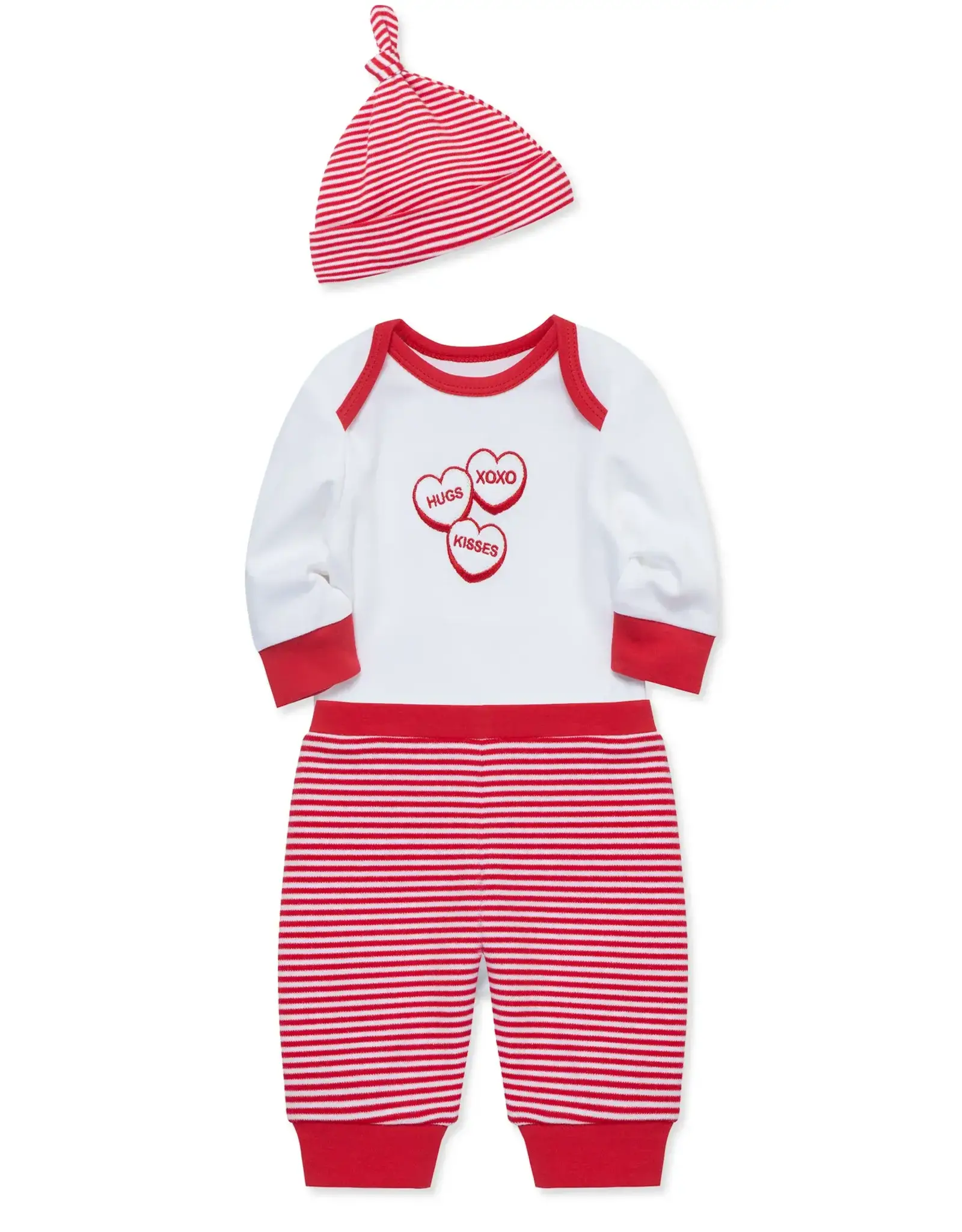 Little Me Valentine Hearts Bodysuit Set