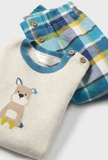 Mayoral Milk Puppy Sweater and Trousers Set