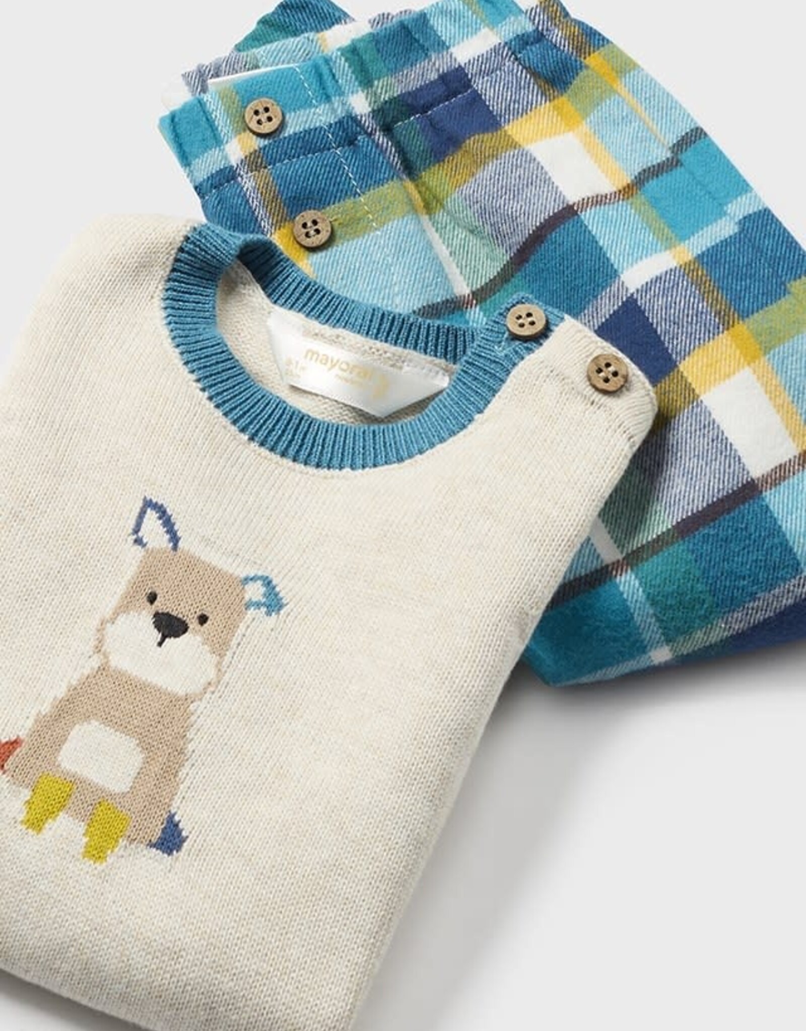 Mayoral Milk Puppy Sweater and Trousers Set
