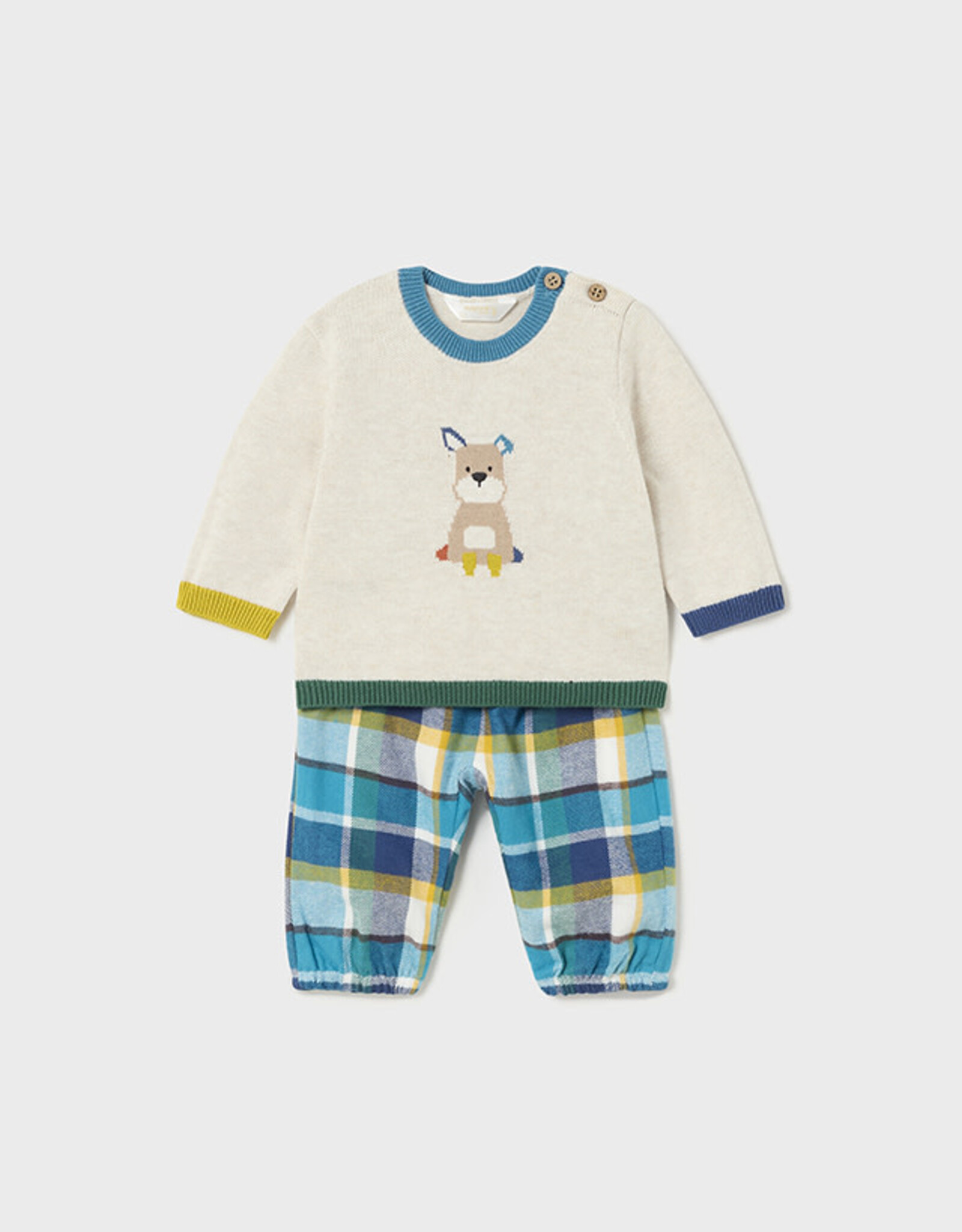 Mayoral Milk Puppy Sweater and Trousers Set