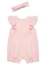 Little Me Rose Eyelet Romper & Headband