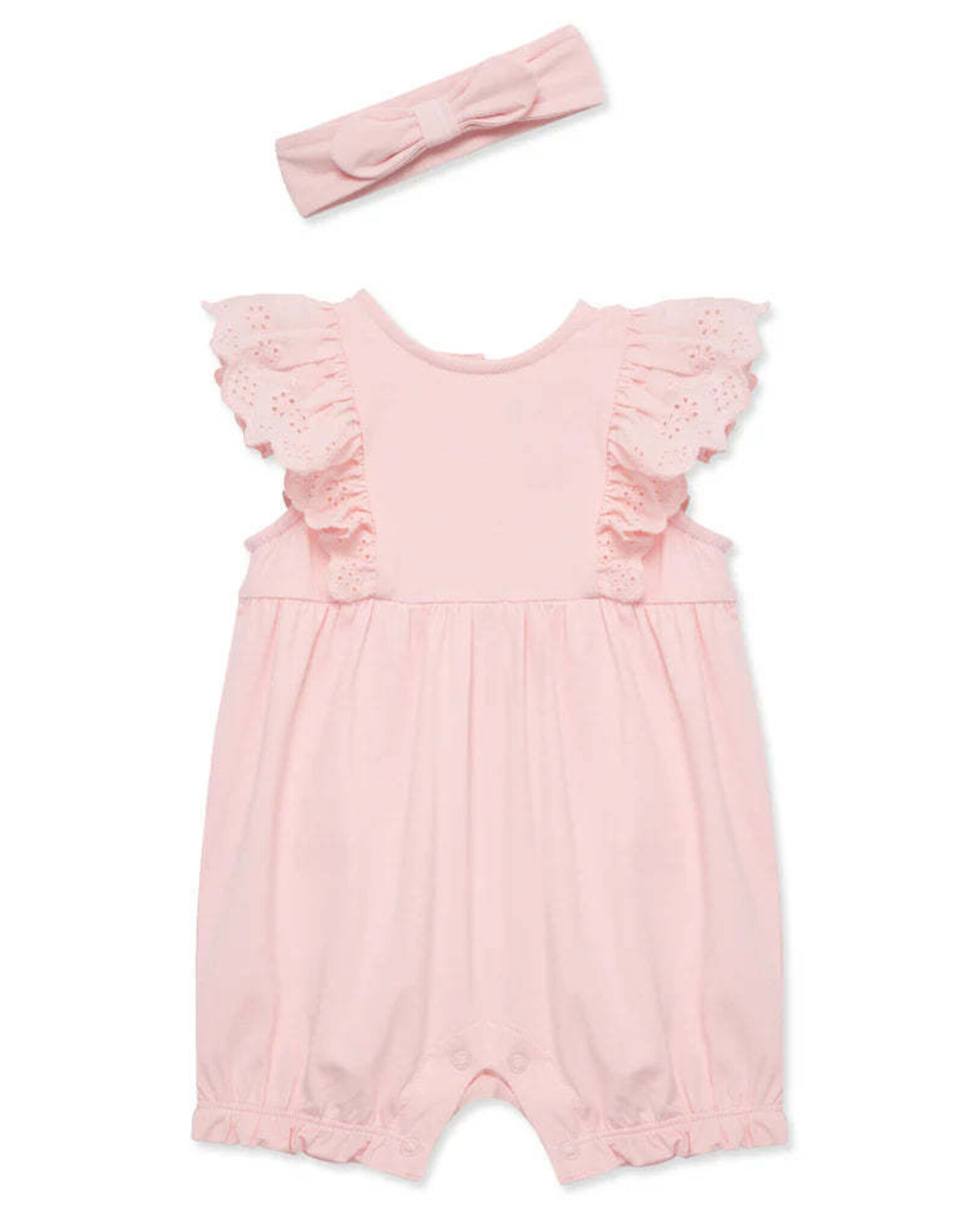 Little Me Rose Eyelet Romper & Headband