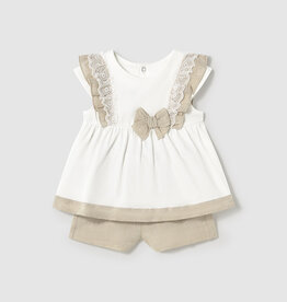 Mayoral Linen Girls Fancy Short Set