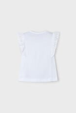 Mayoral White Short Sleeve Crochet t-shirt