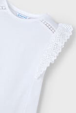 Mayoral White Short Sleeve Crochet t-shirt
