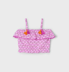 Mayoral Mauve Floral Printed Blouse