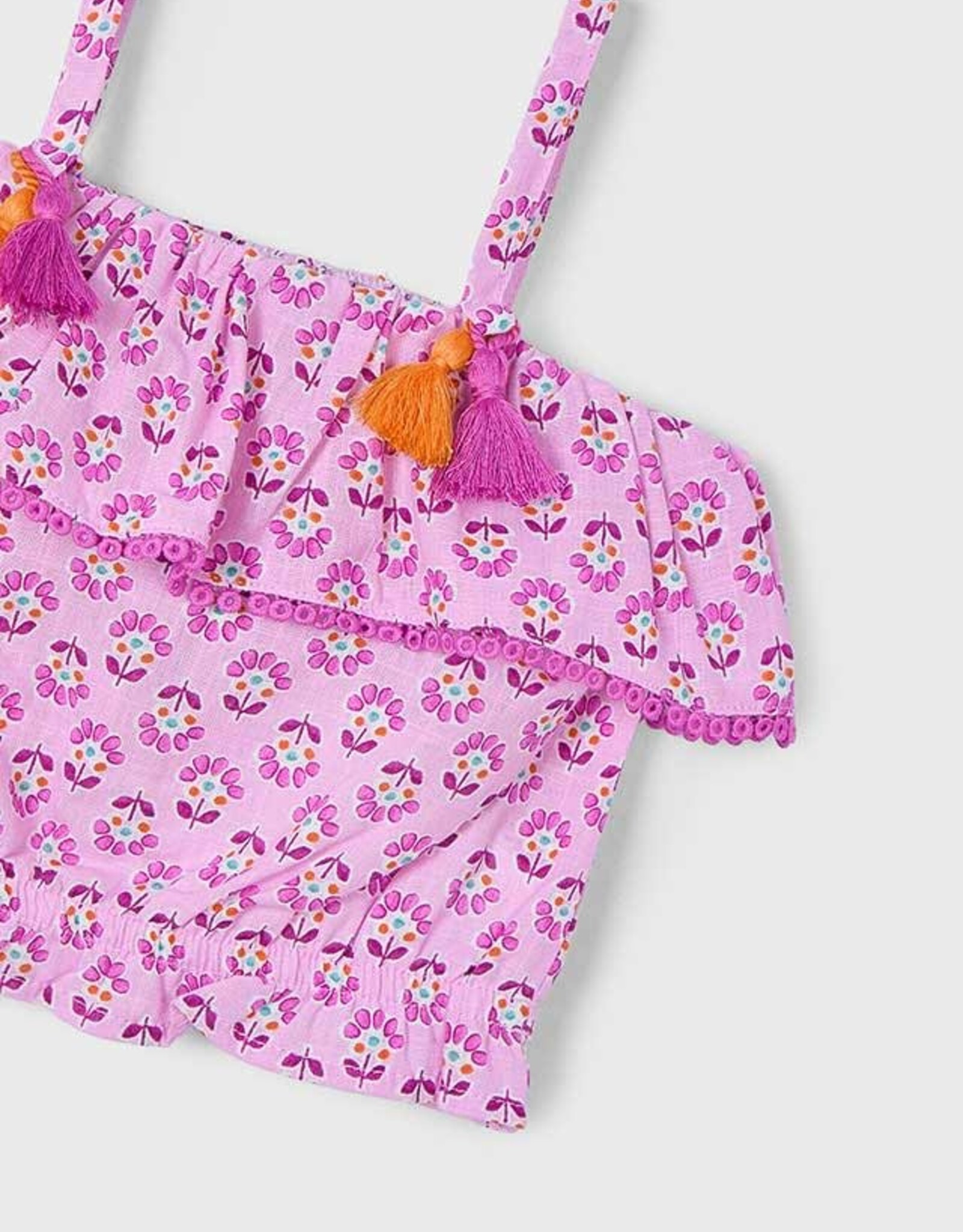 Mayoral Mauve Floral Printed Blouse