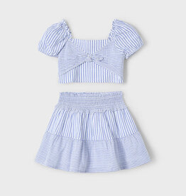 Mayoral Indigo Striped skirt set