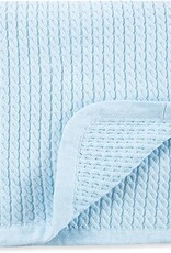 Little Me Blue Cable Knit Blanket