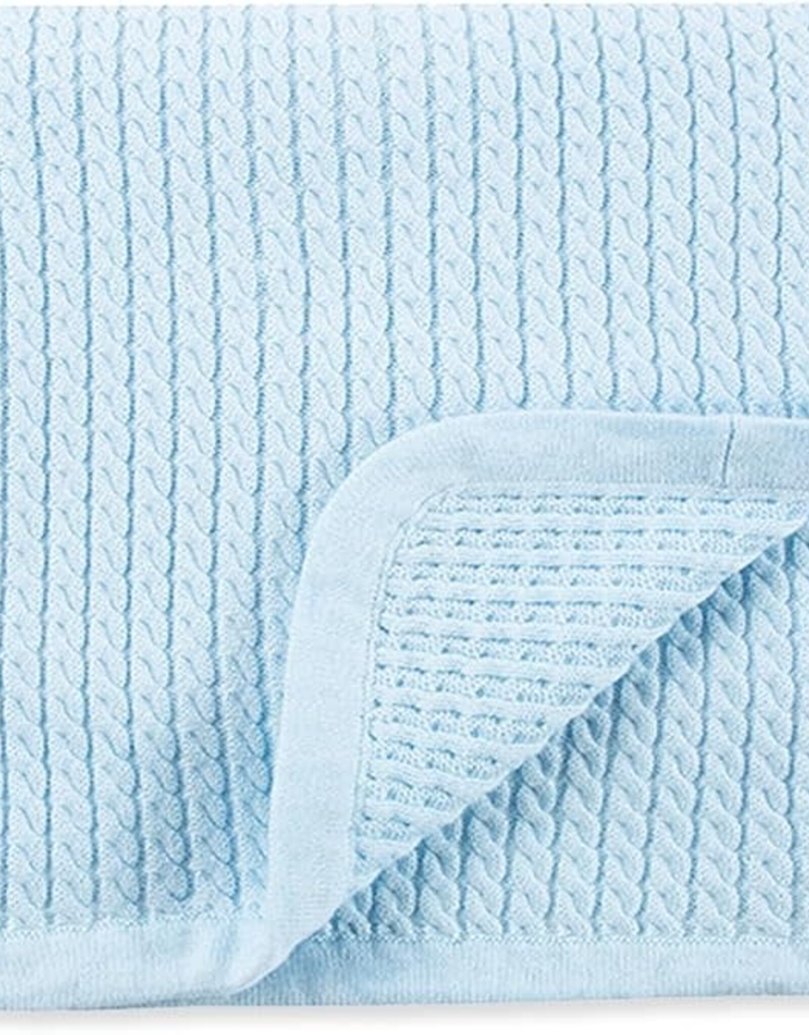 Little Me Blue Cable Knit Blanket