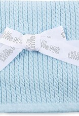 Little Me Blue Cable Knit Blanket