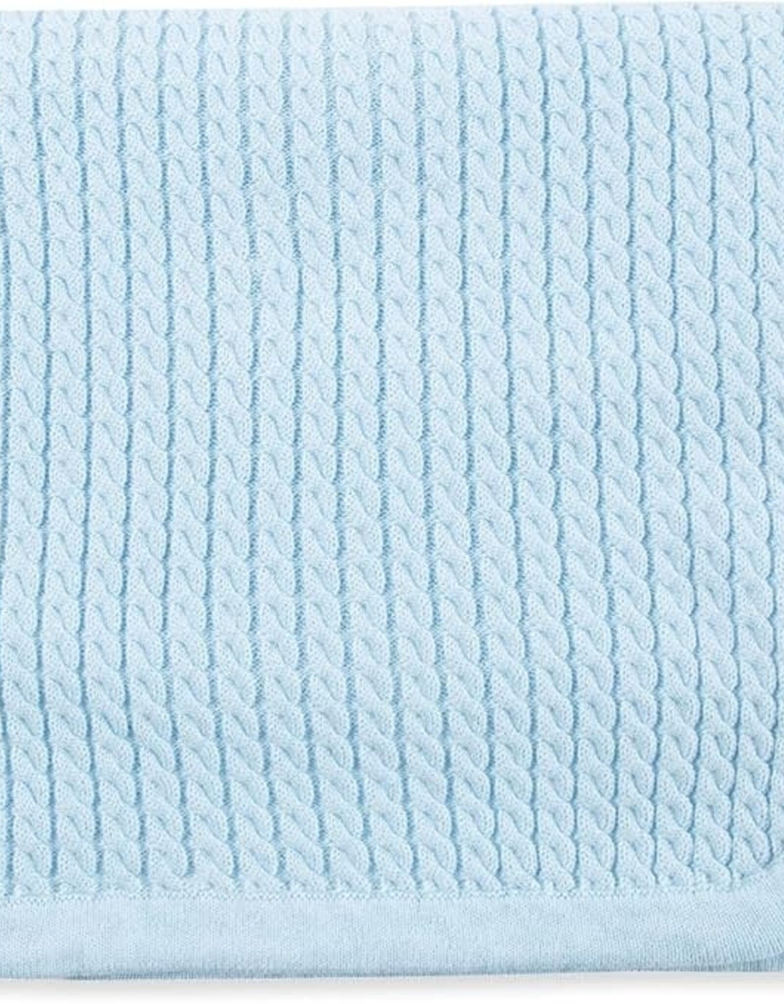 Little Me Blue Cable Knit Blanket