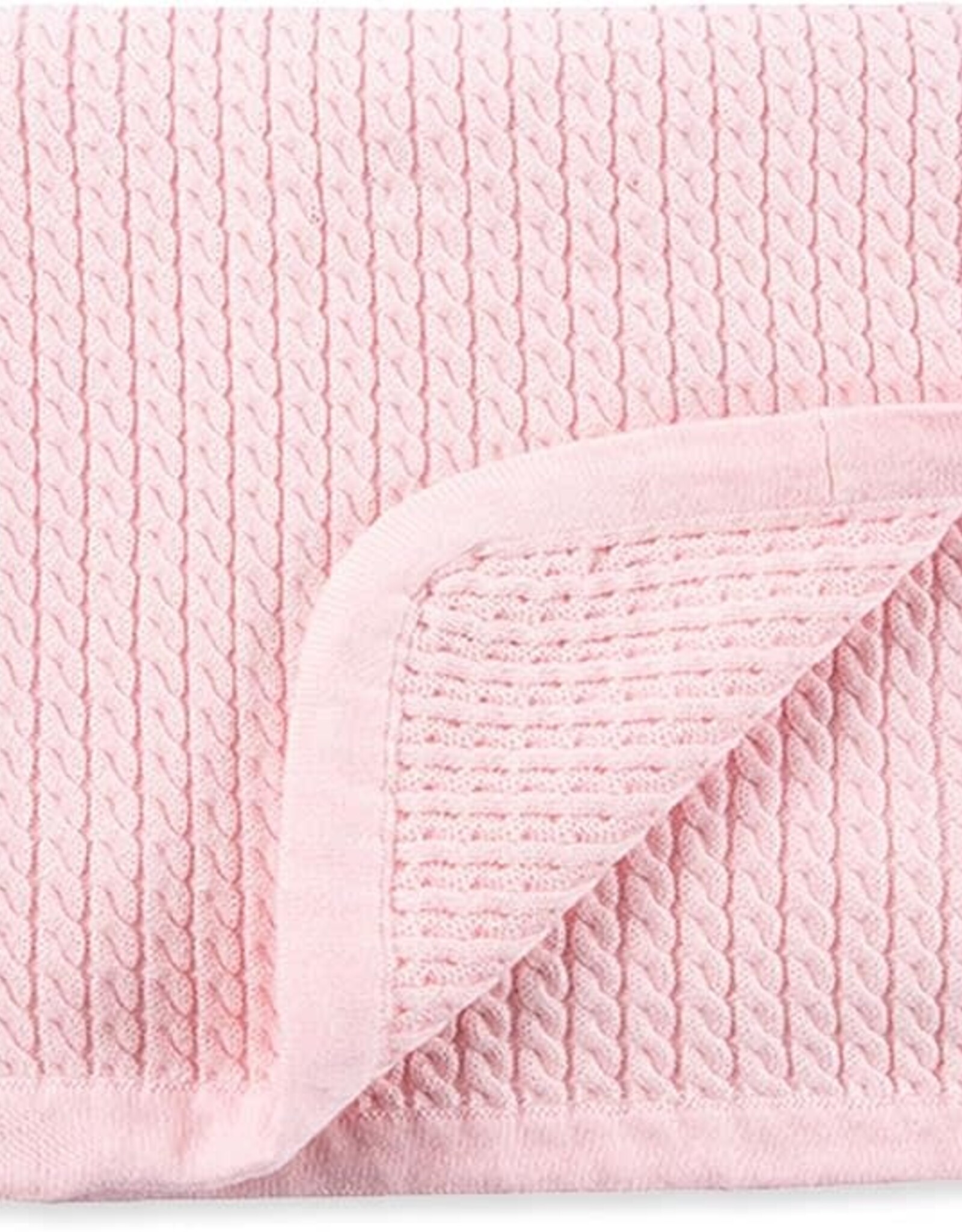 Little Me Pink Cable Knit Blanket