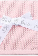 Little Me Pink Cable Knit Blanket