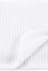 Little Me White Cable Knit Blanket
