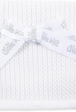 Little Me White Cable Knit Blanket