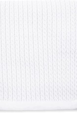 Little Me White Cable Knit Blanket