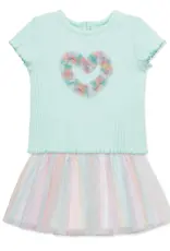 Little Me Rainbow Heart Skort Set