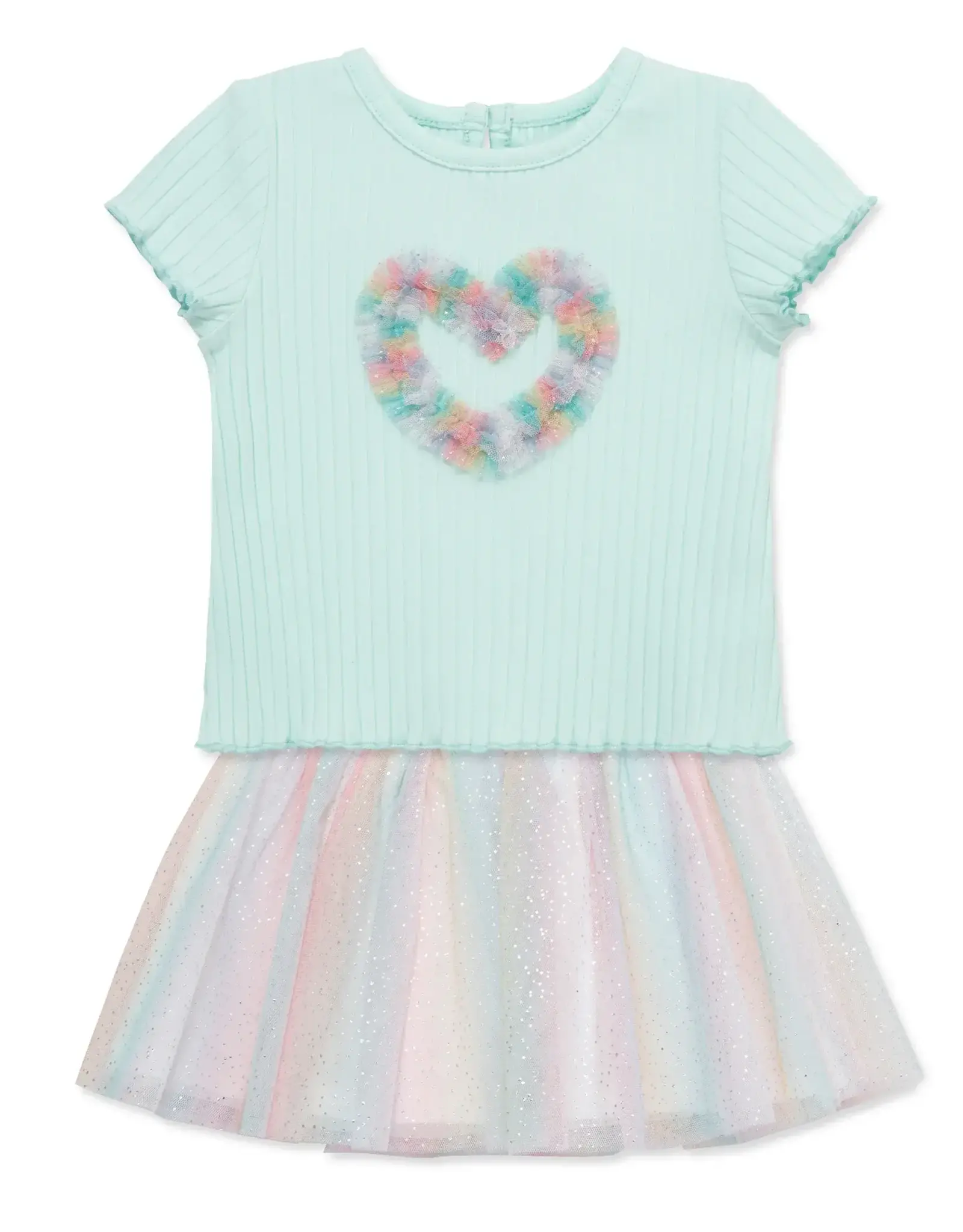 Little Me Rainbow Heart Skort Set