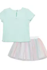 Little Me Rainbow Heart Skort Set