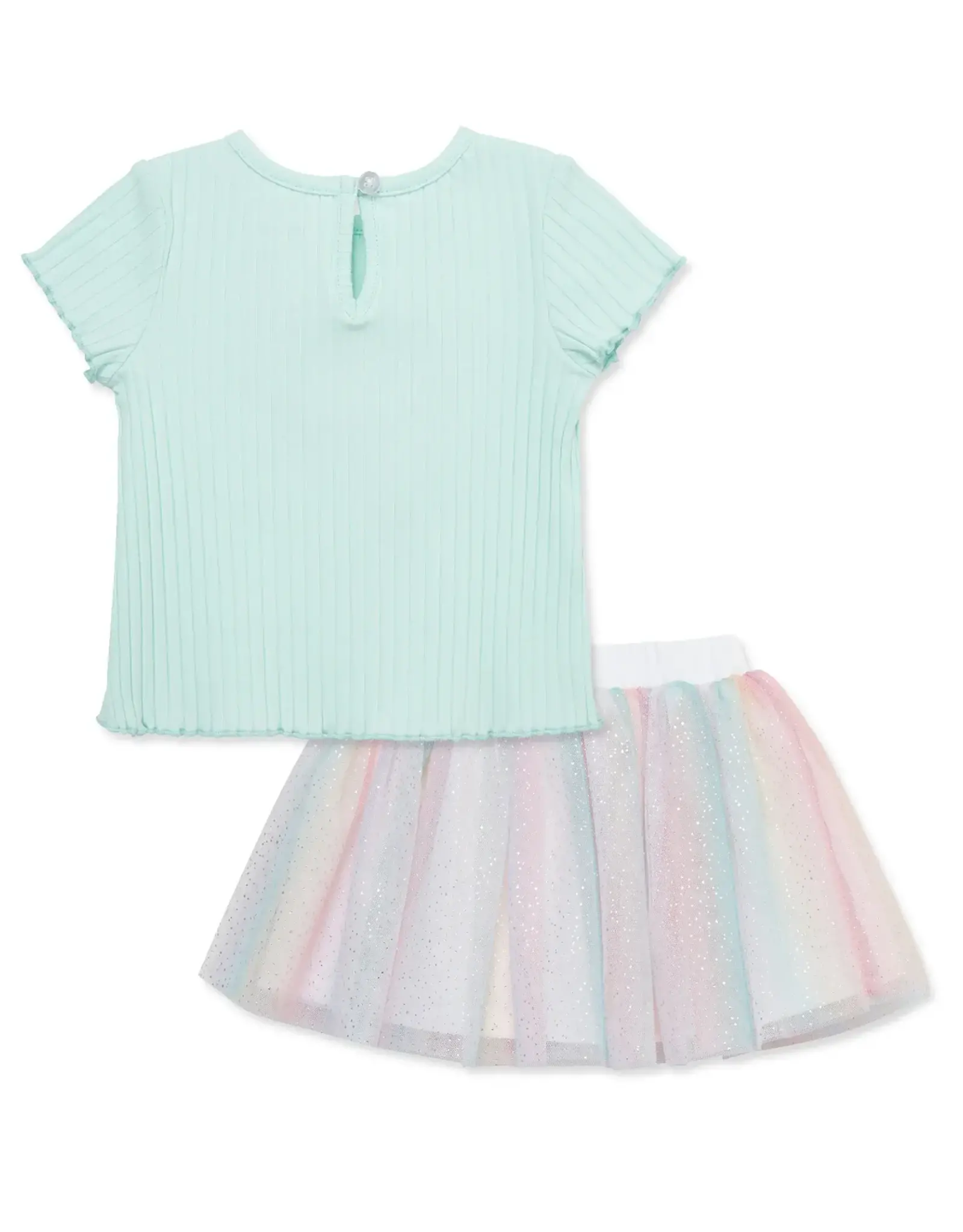 Little Me Rainbow Heart Skort Set