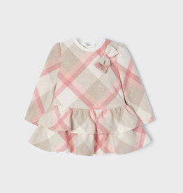 Blush Long Sleeve Plaid Dress