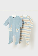 Mayoral Elephant Velour Onesie 2 Pc Set