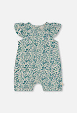 Deux Par Deux Ditsy Blue Printed Romper