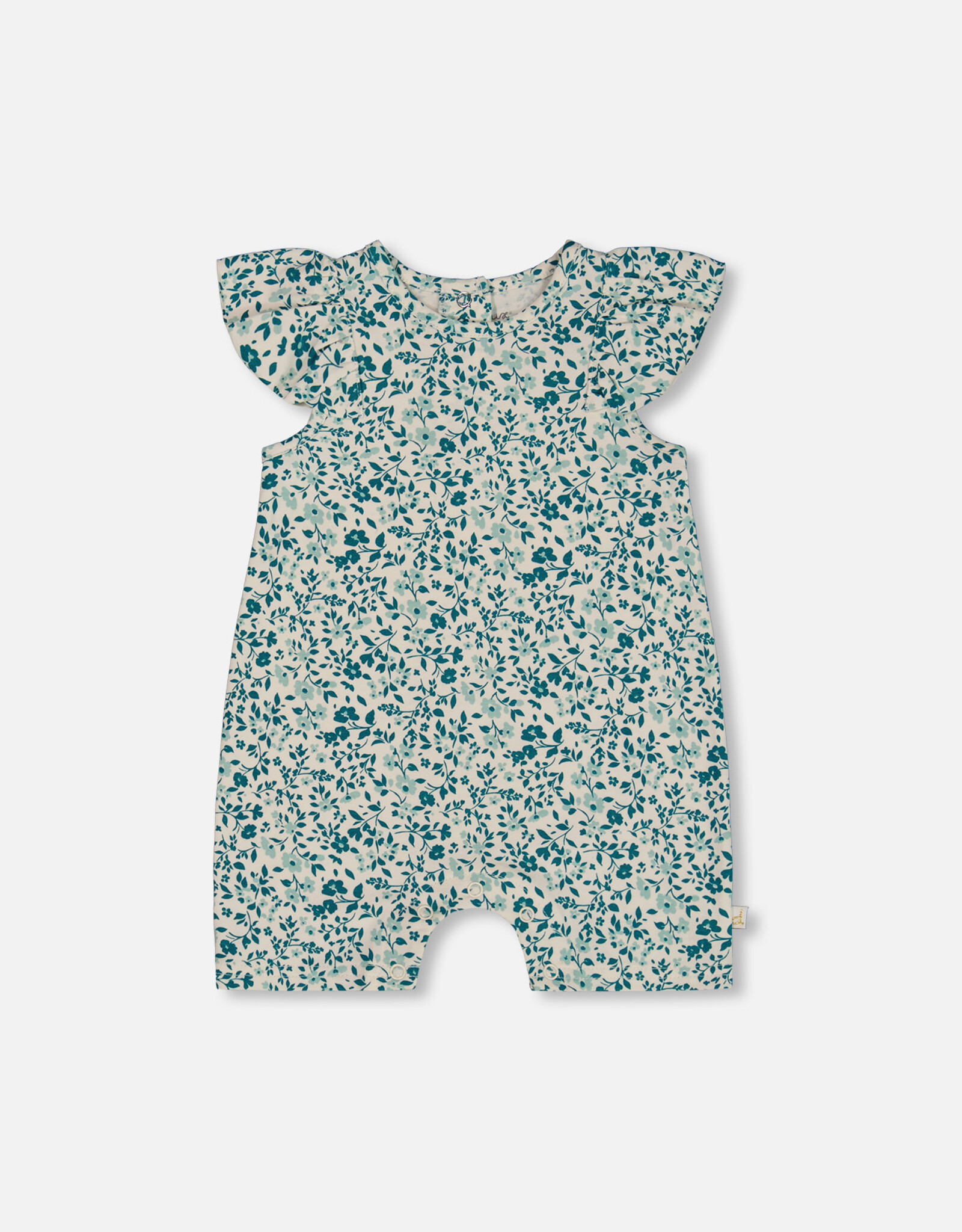 Deux Par Deux Ditsy Blue Printed Romper