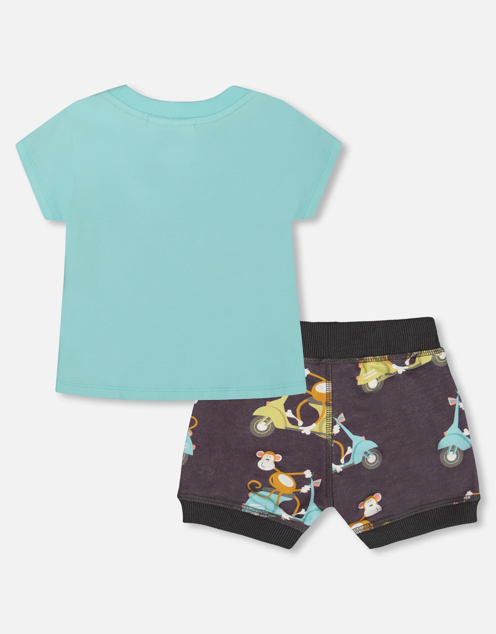 Deux Par Deux Monkey on Vespa Top and Short Set