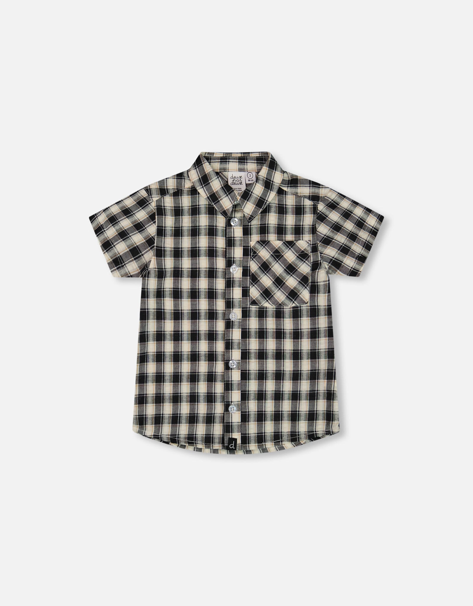 Deux Par Deux Black and White Plaid Shirt
