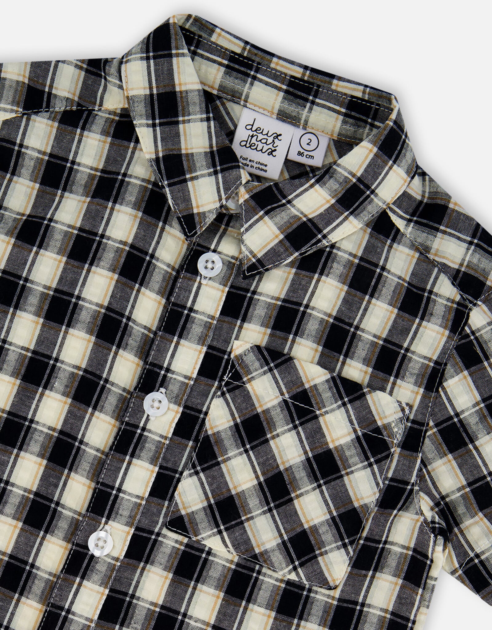 Deux Par Deux Black and White Plaid Shirt