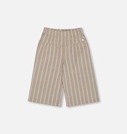 Deux Par Deux Stripes Wide Leg Capri Linen Pant