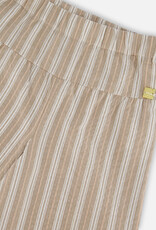 Deux Par Deux Stripes Wide Leg Capri Linen Pant